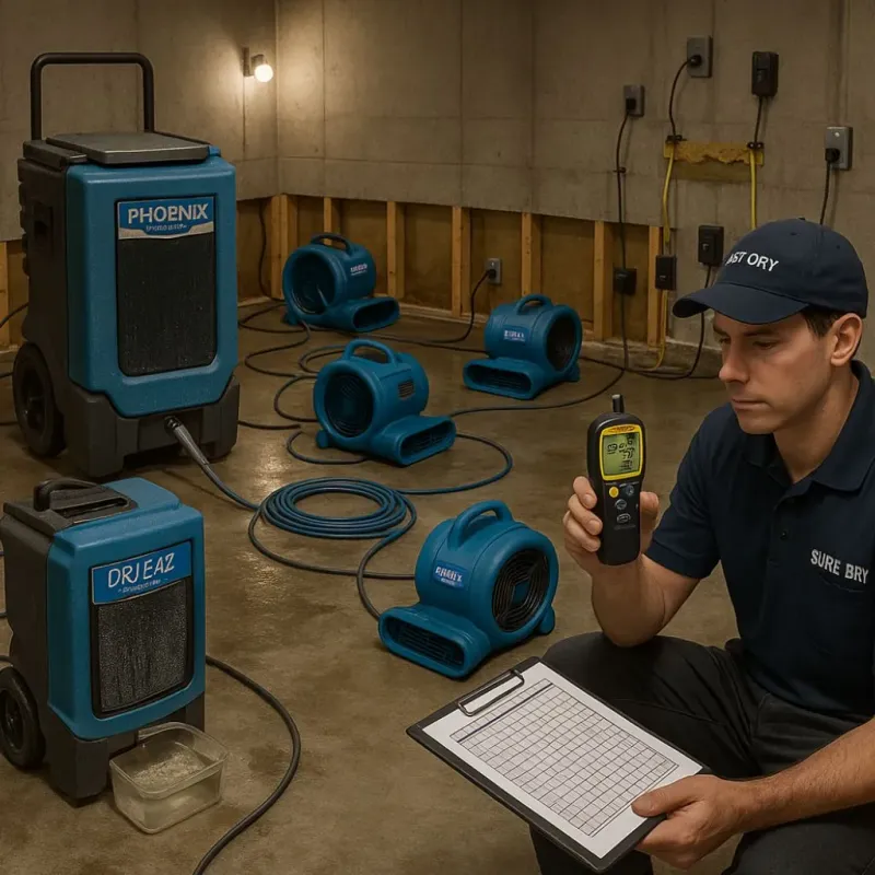 Structural Drying and Dehumidification process in Brittany Farms-Highlands, PA